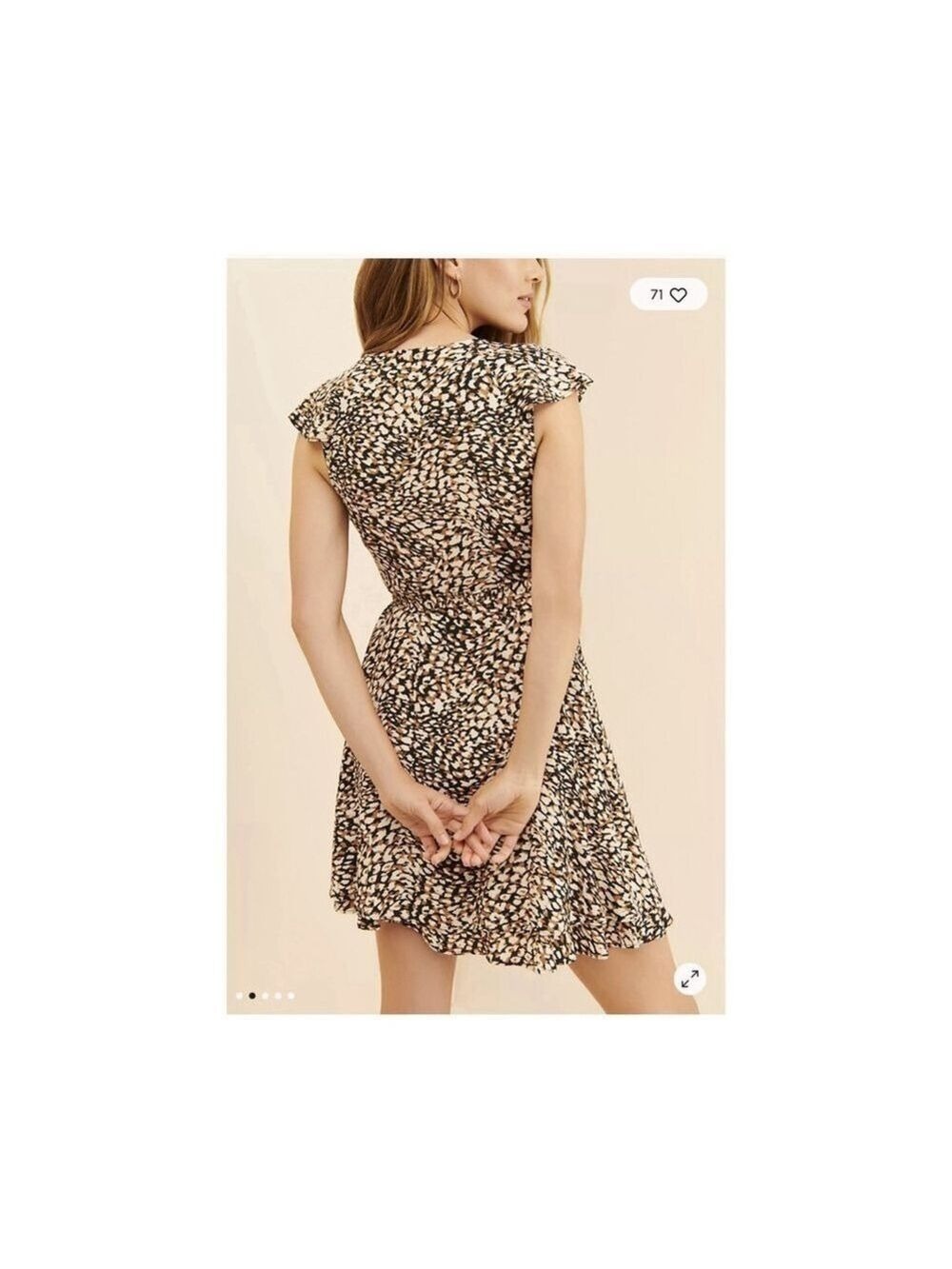 NWT Free People French Quarter Wrap Mini Dress XS Animal Print $128 - Picture 3 of 9